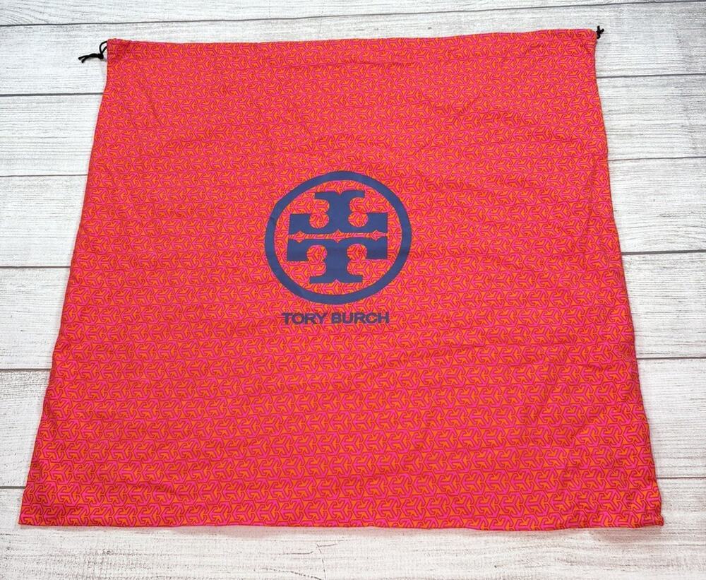 Tory Burch Large Logo Print XL DUST BAG Pink Orange